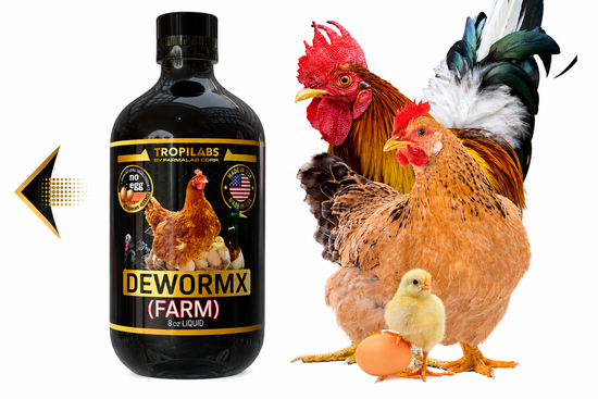 Tropilabs Dewormx Farm for Chickens and other Poultry. 
