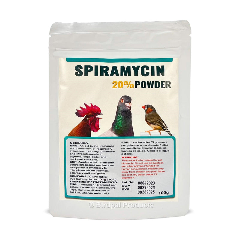 Spiramycin 20% Powder for Cage Birds, Pigeons, & Backyard Chickens