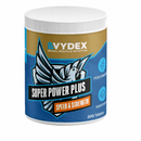 A white plastic tub of VYDEX Animal Health & Nutrition Super Power Plus Speed & Strength tablets, featuring a blue and gold label with a stylized eagle graphic.