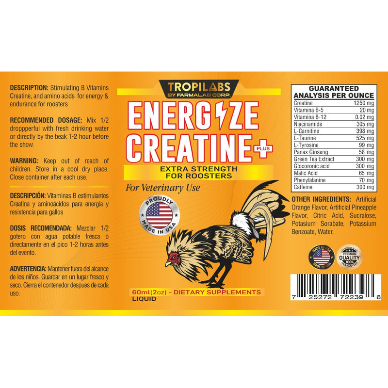 Tropilabs by Farmalab Energize Creatine Plus for Show Roosters