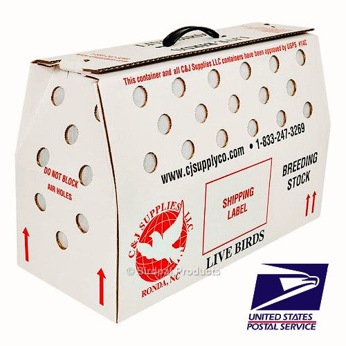 Live bird shipping box for chickens, pigeons, and canaries.