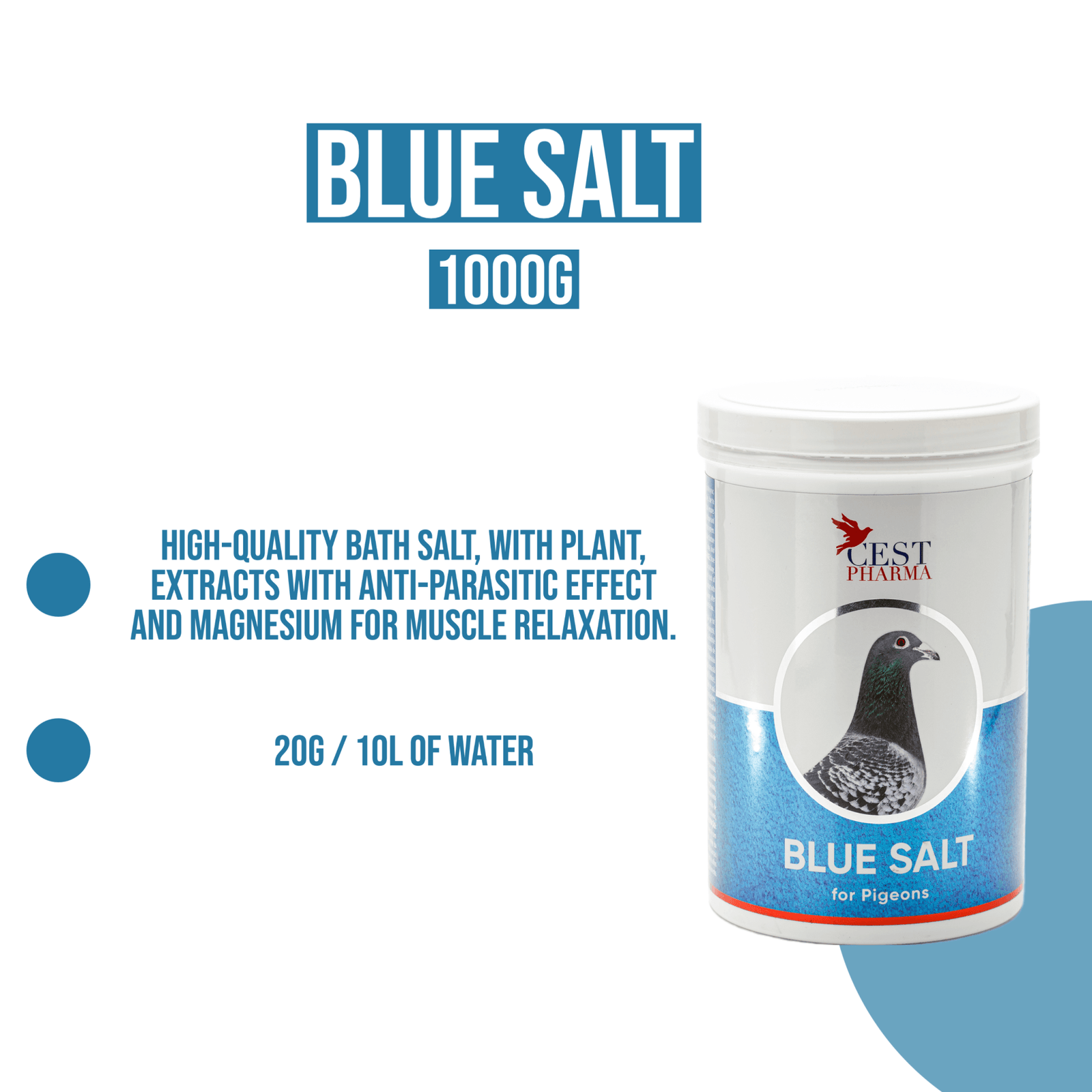 Cest Blue Salt AntiParasitic Bath Salts for Pigeons