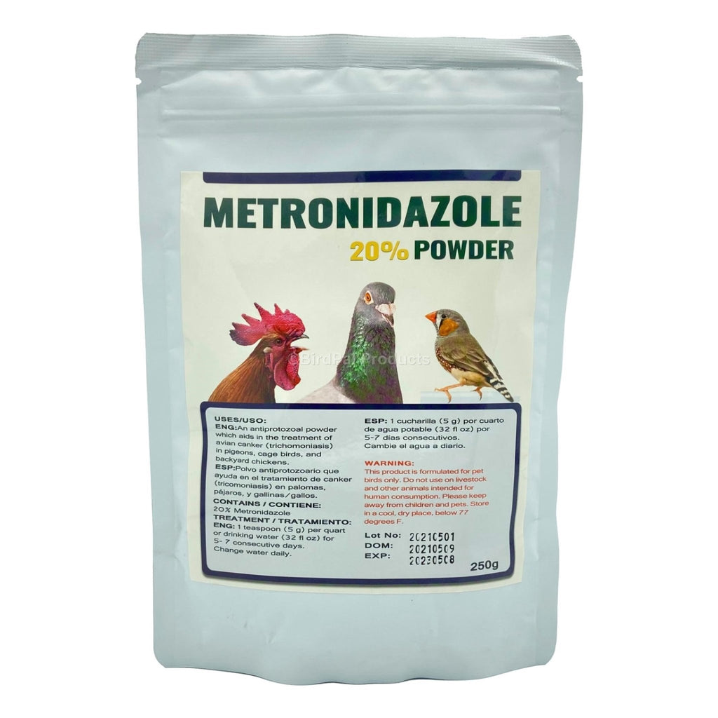 Metronidazole 20% Powder for Birds (Flagyl) - 250 g - BirdPal Avian Products, Inc.