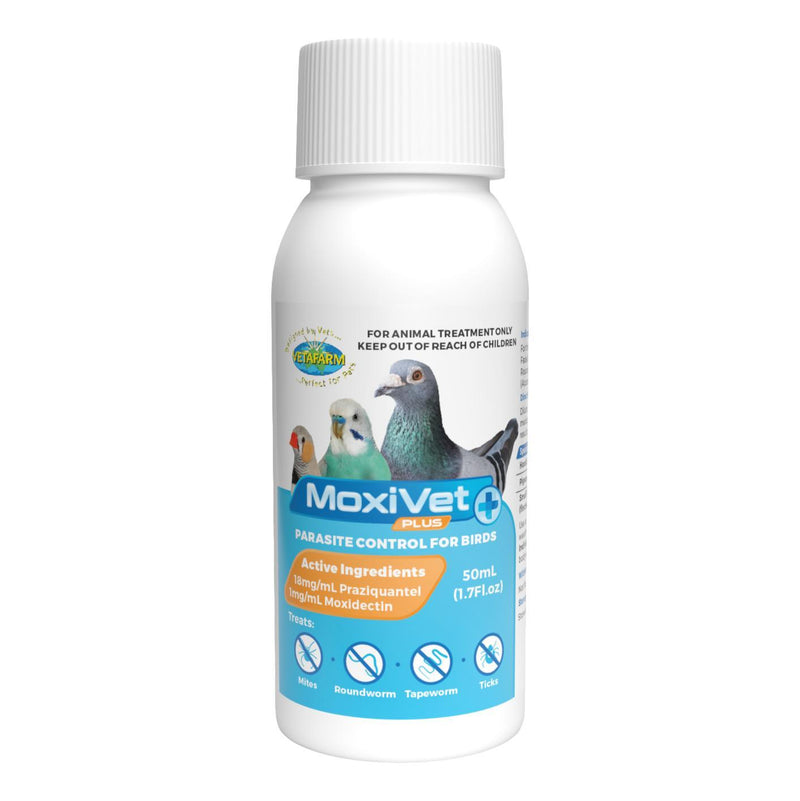 MoxiVet Plus - Moxidectin + Praziquantel Wormer for Birds - BirdPal Avian Products, Inc.